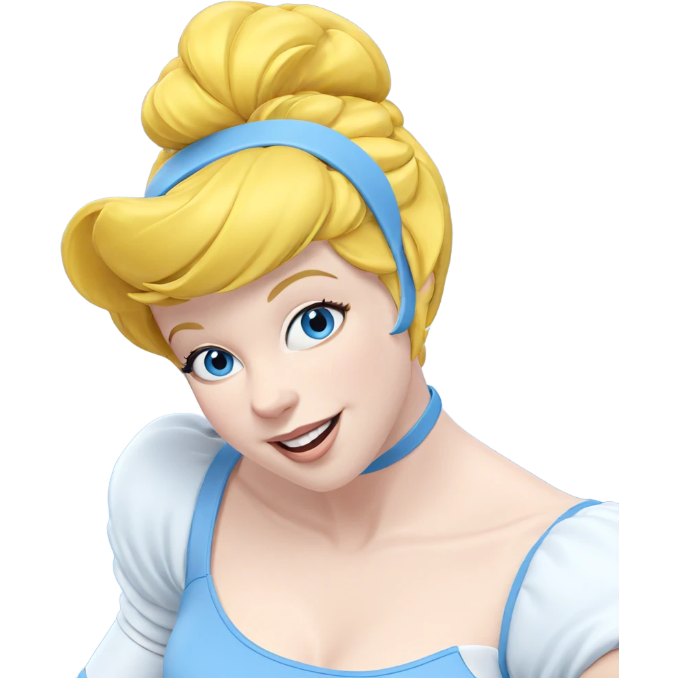 blue eyed girl with smile emoji