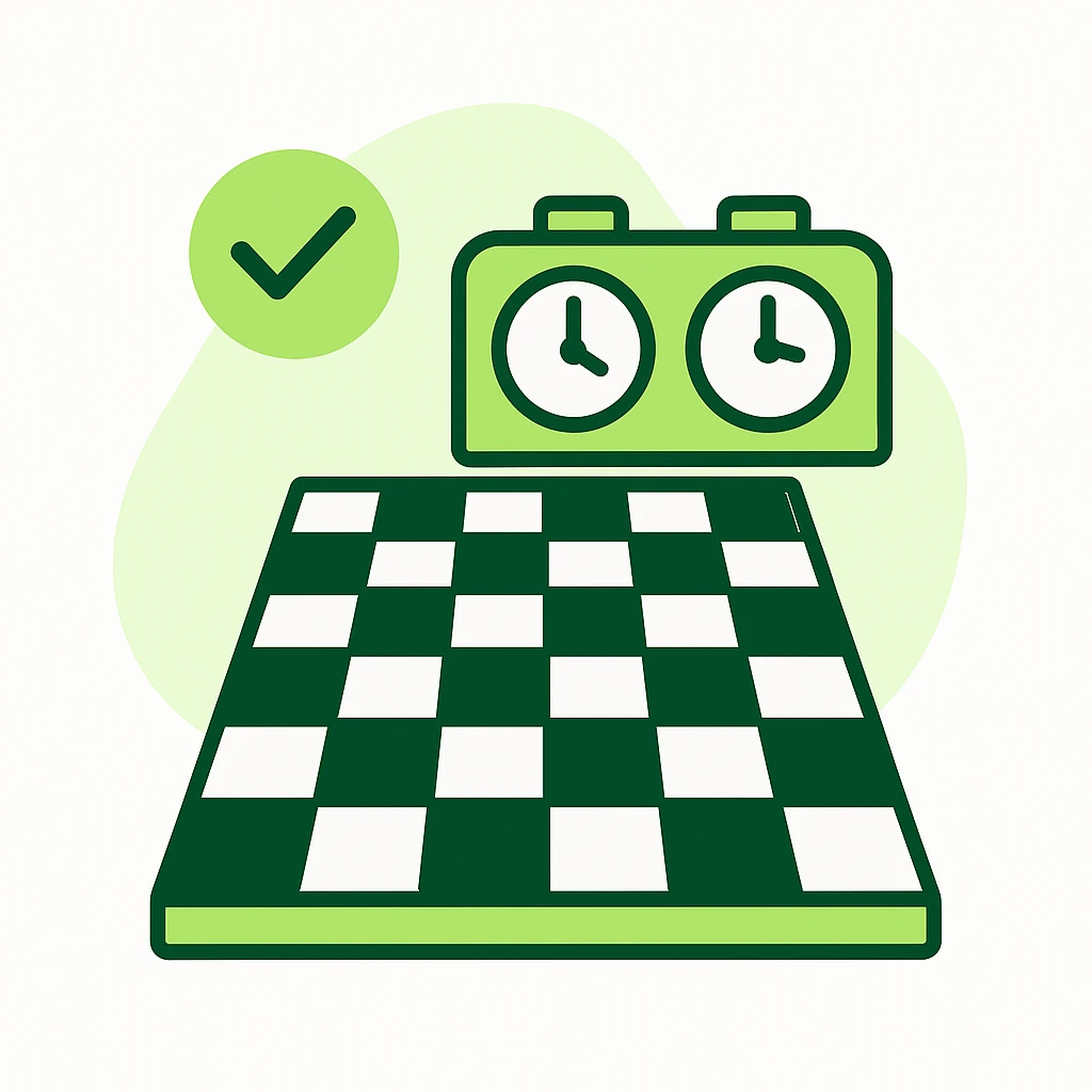 A representation of the concept: "Daily chess training session completed!". No text emoji