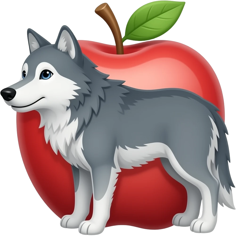 Apple design bodied wolf emoji