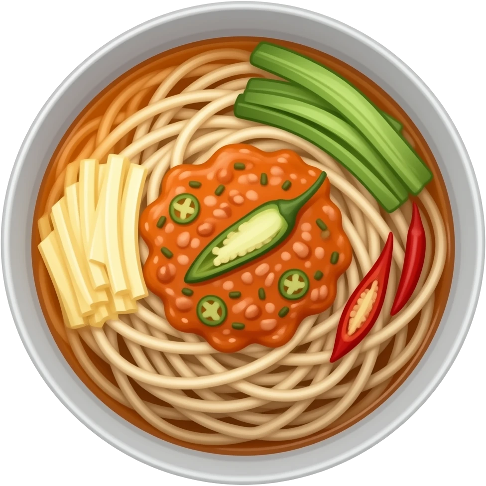 buldak  noodles with jalapenos and chili cheese sauce emoji