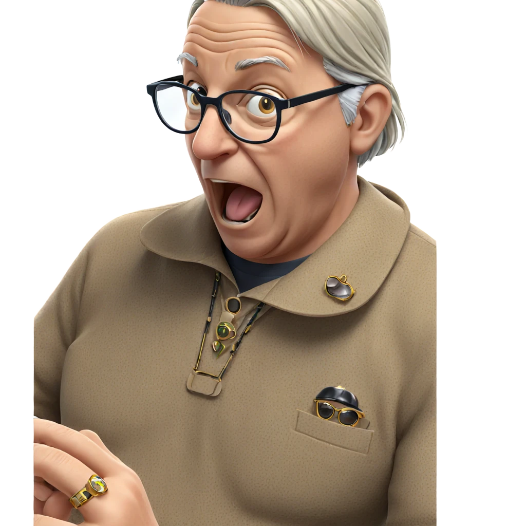 old man with glasses and jewelry emoji
