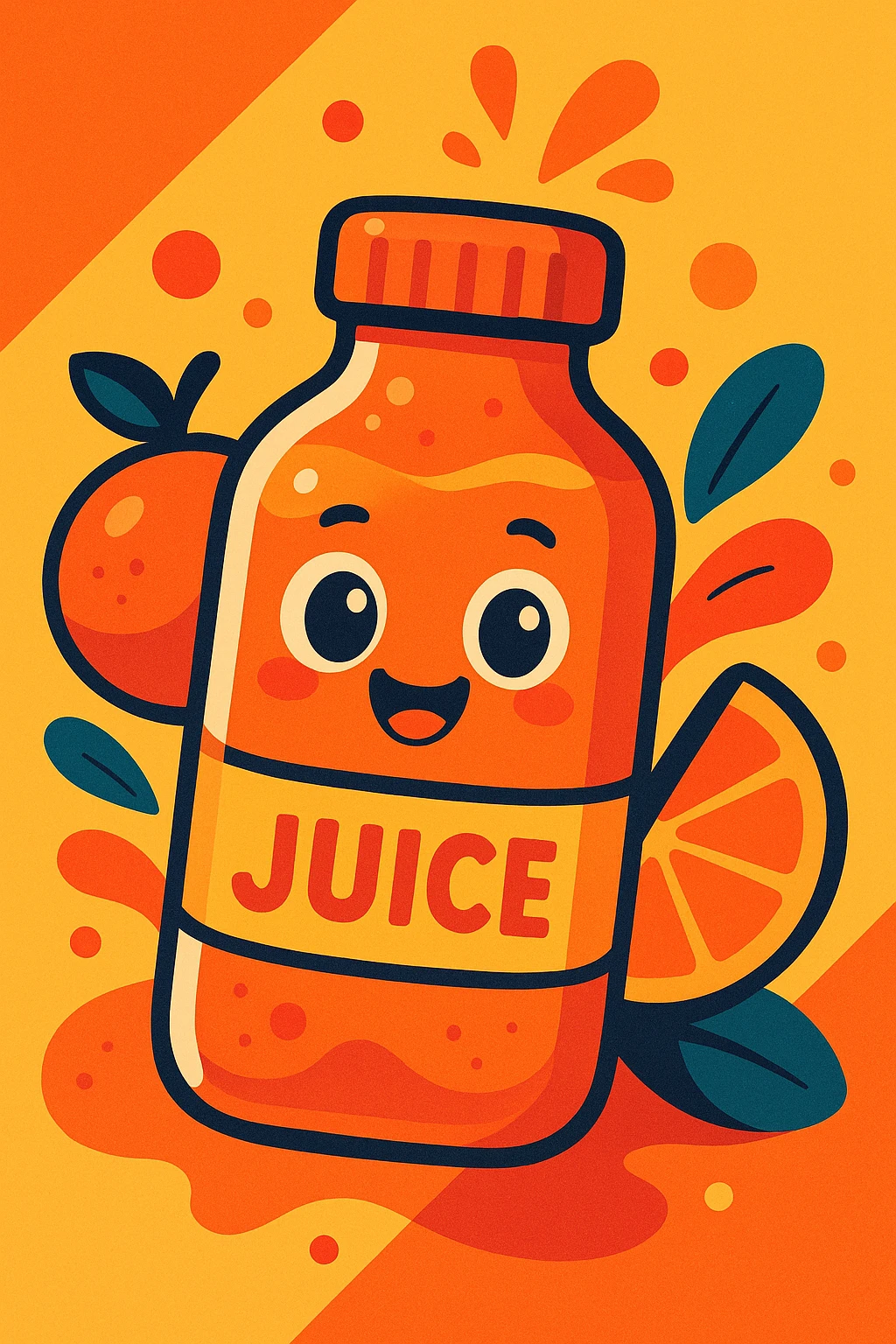 a juice bottle, vibrant and playful style emoji