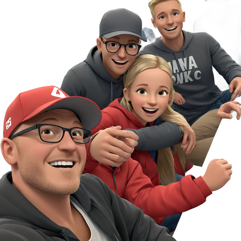 cheerful girl with boys emoji