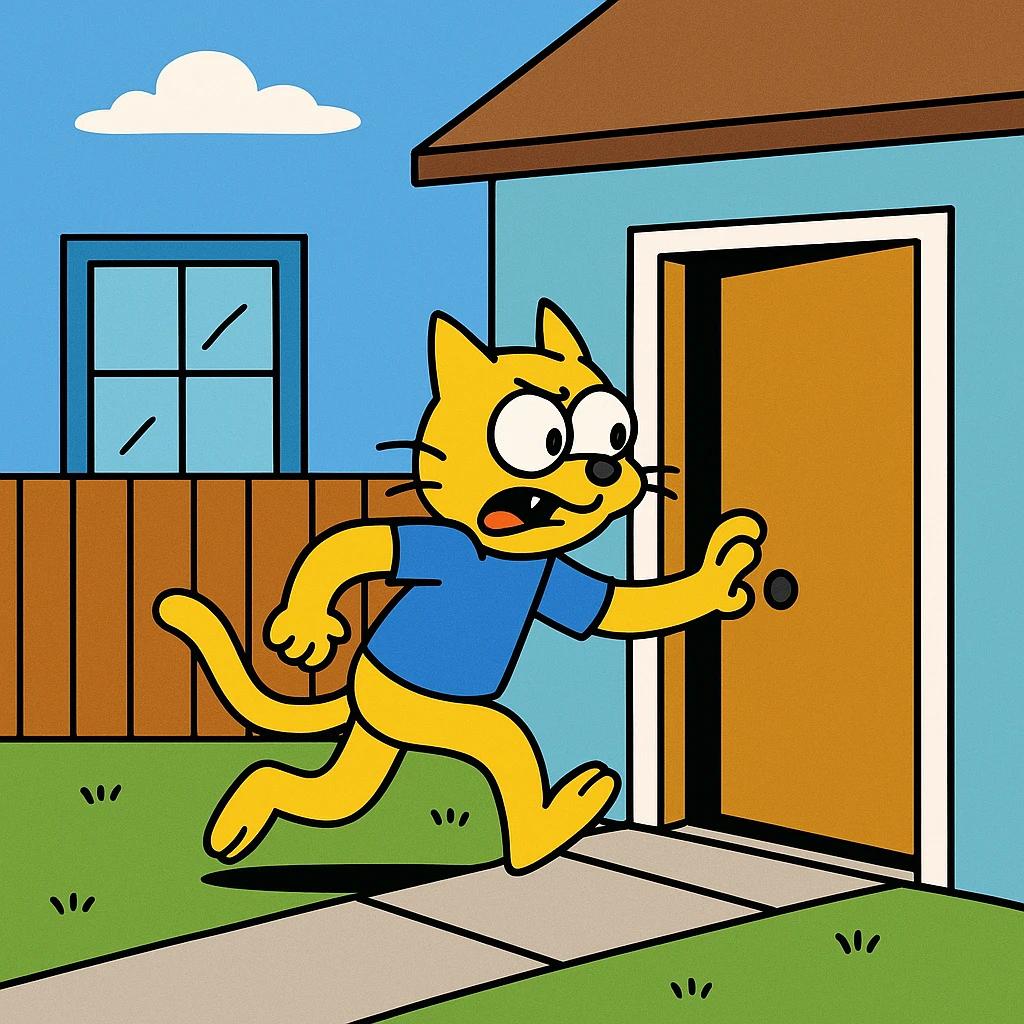 Sneak back – to return quietly and secretly.
The cat sneaked back into the house after being outside all night. emoji