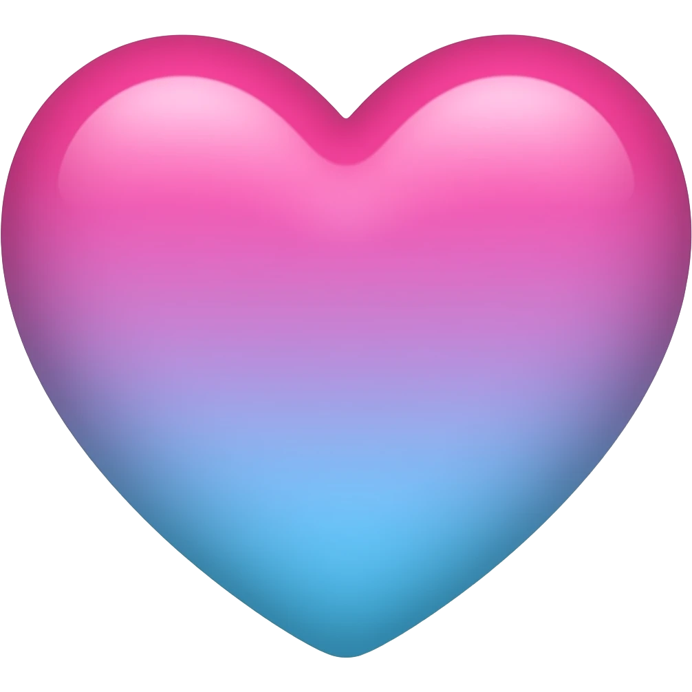 blue and pink ombre heart emoji