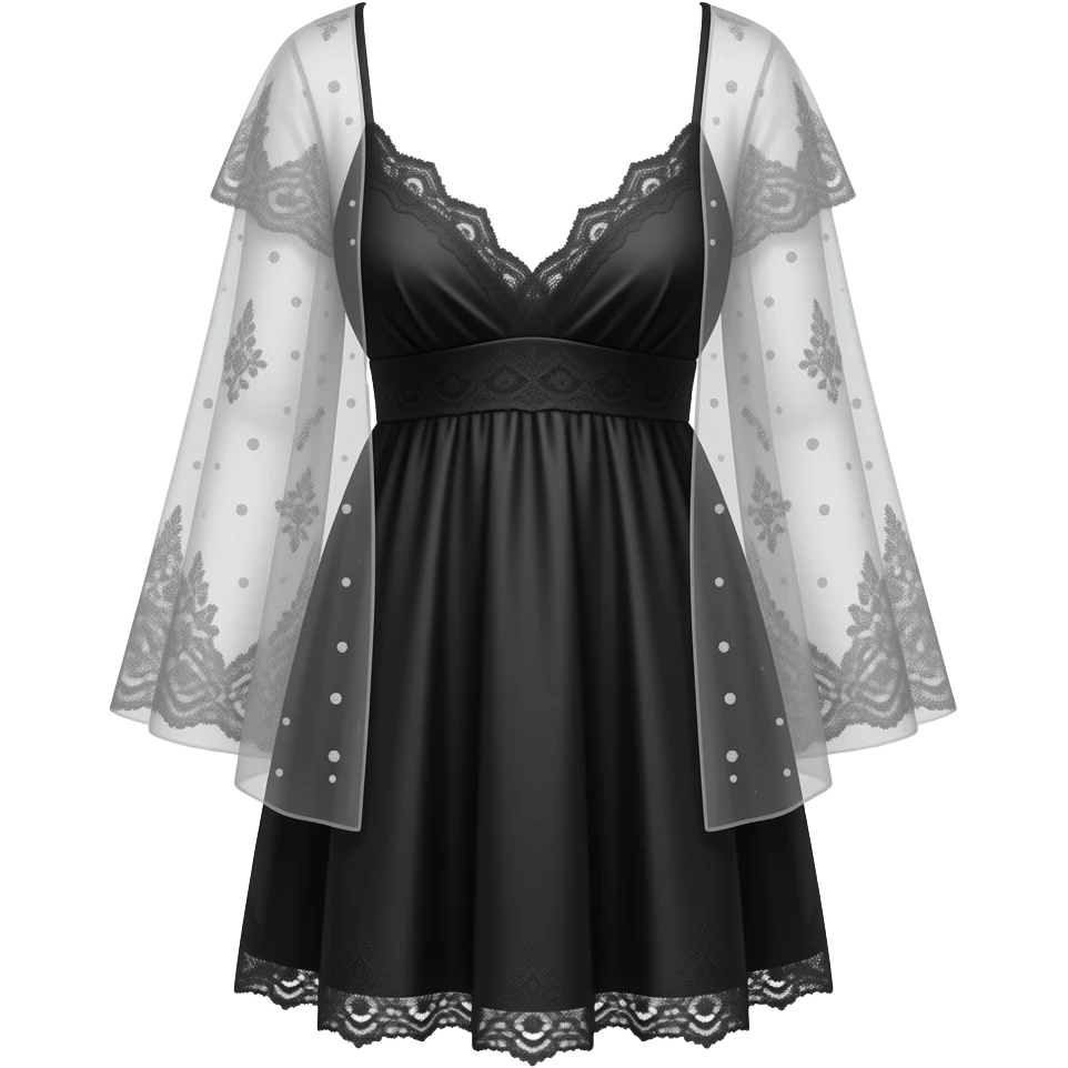 Black night gown with lace emoji