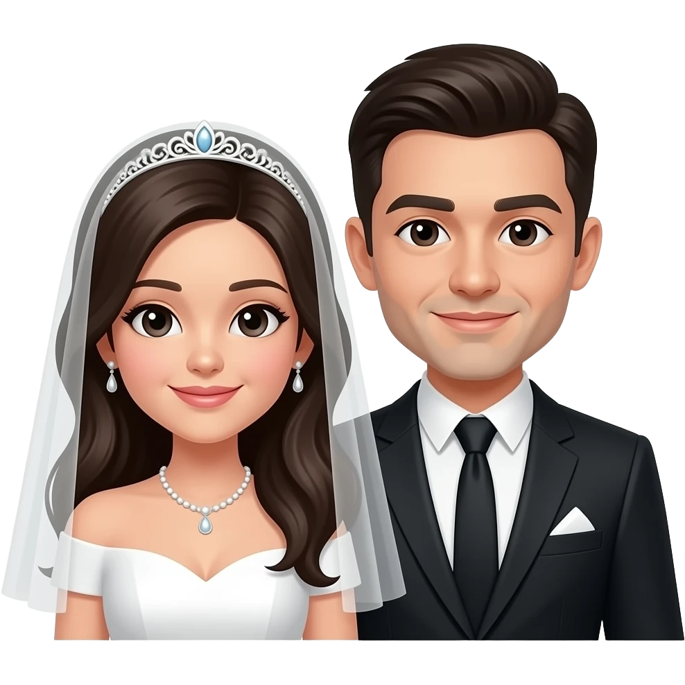 Black wedding couple emoji