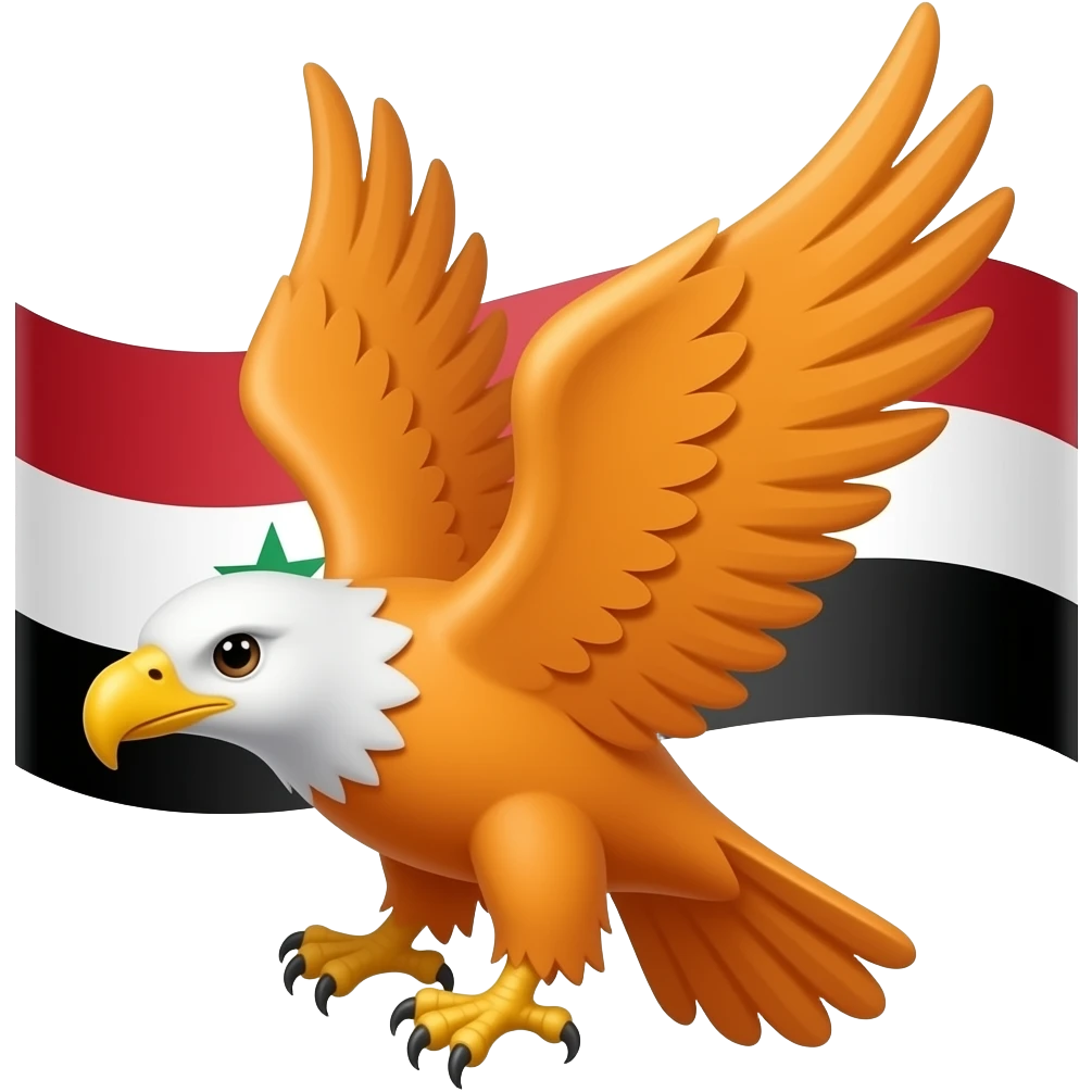 Syrianska flaggan orange with eagle emoji