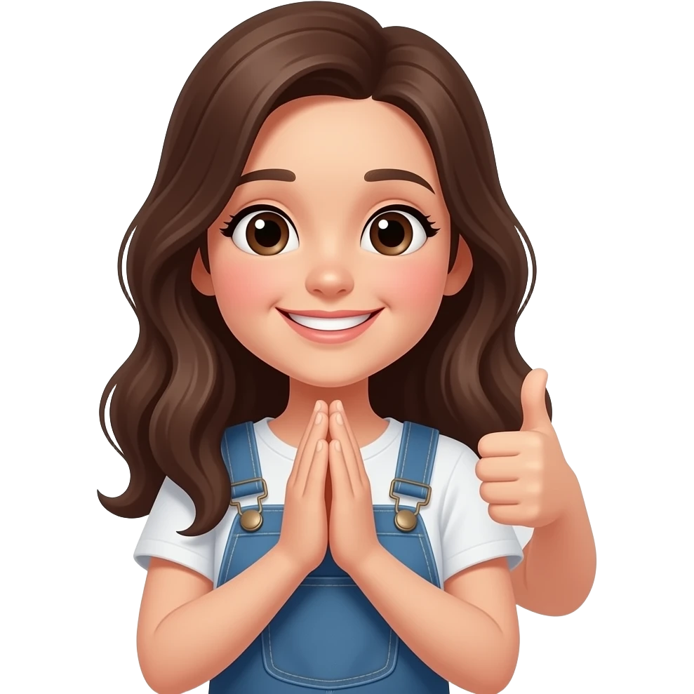 Praying Girl Smiling and giving the thumbs up emoji