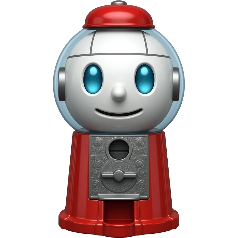 gumball machine that has robot face emoji