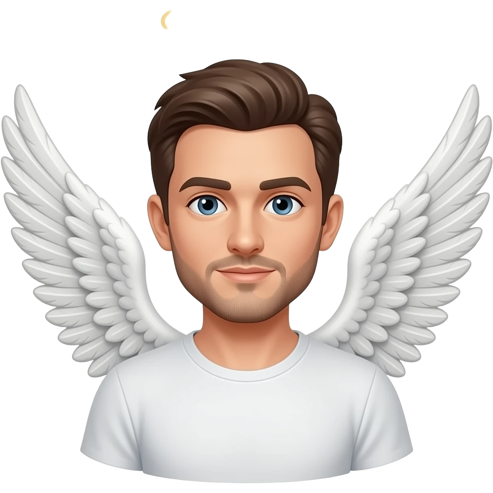 Give him angel wings and a flowing halo emoji