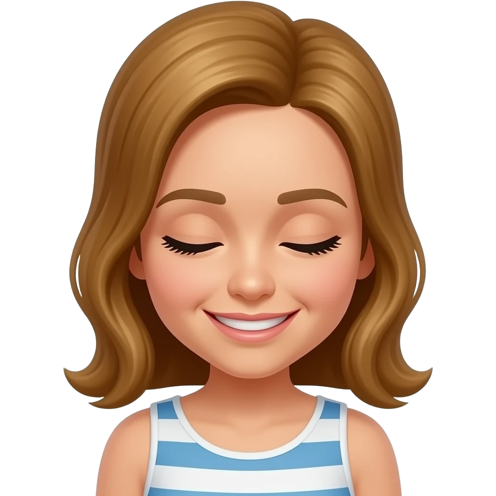 Cabeza agachada soriendo emoji