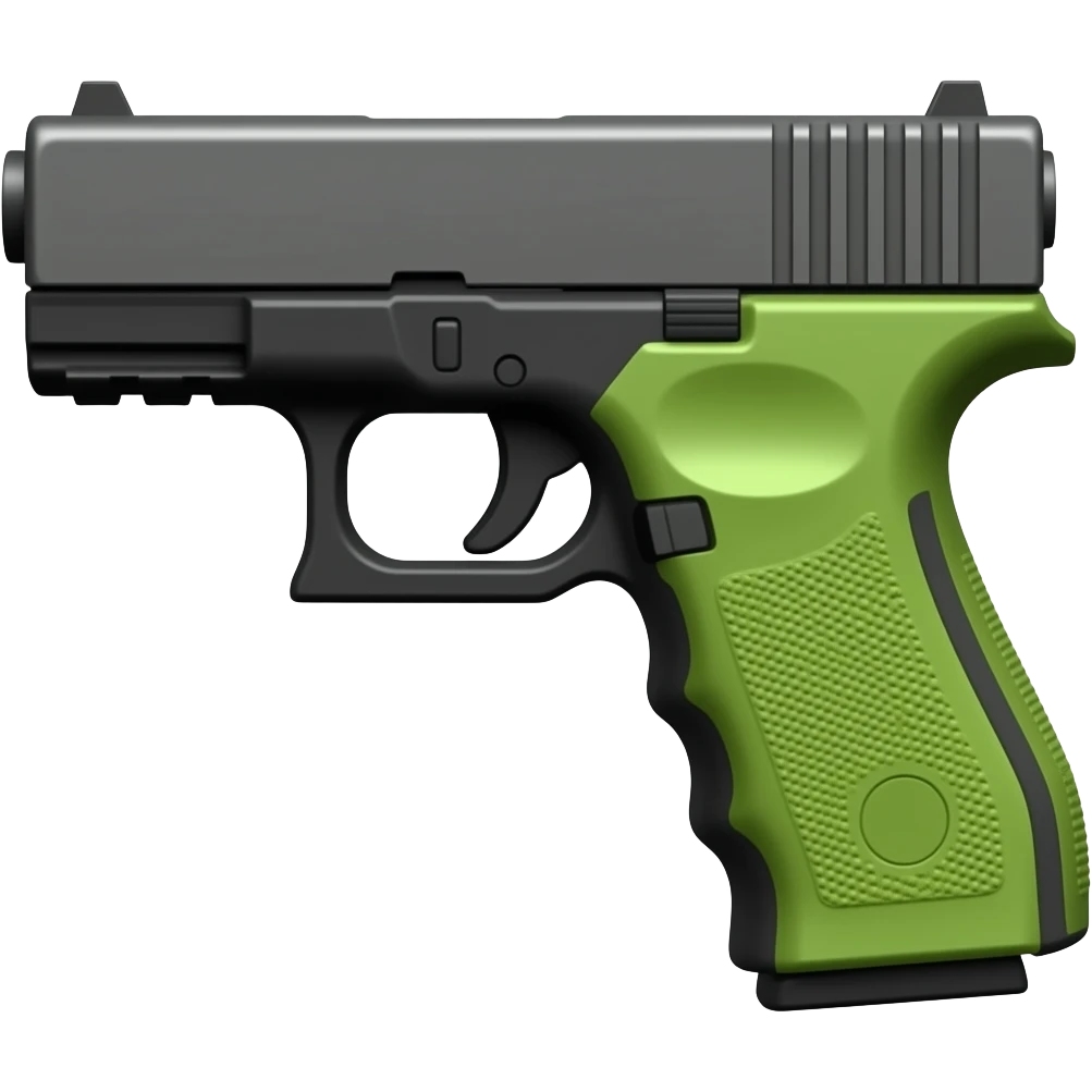 Glock Gun lime Handle right side emoji