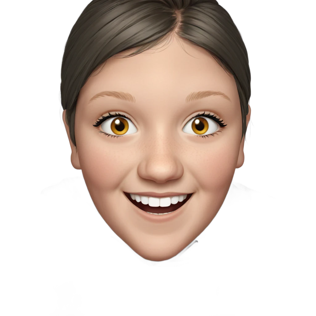 smiling girl in grey hoodie emoji