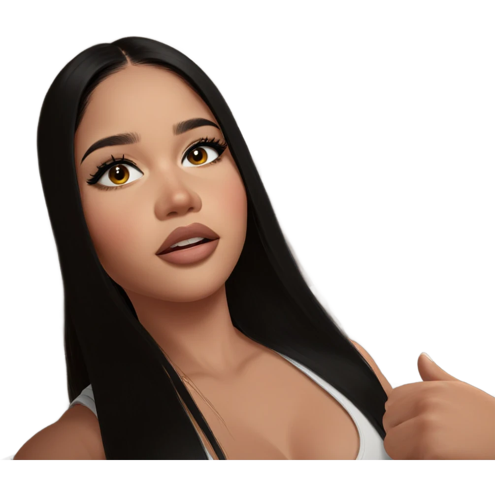 black haired girl portrait emoji