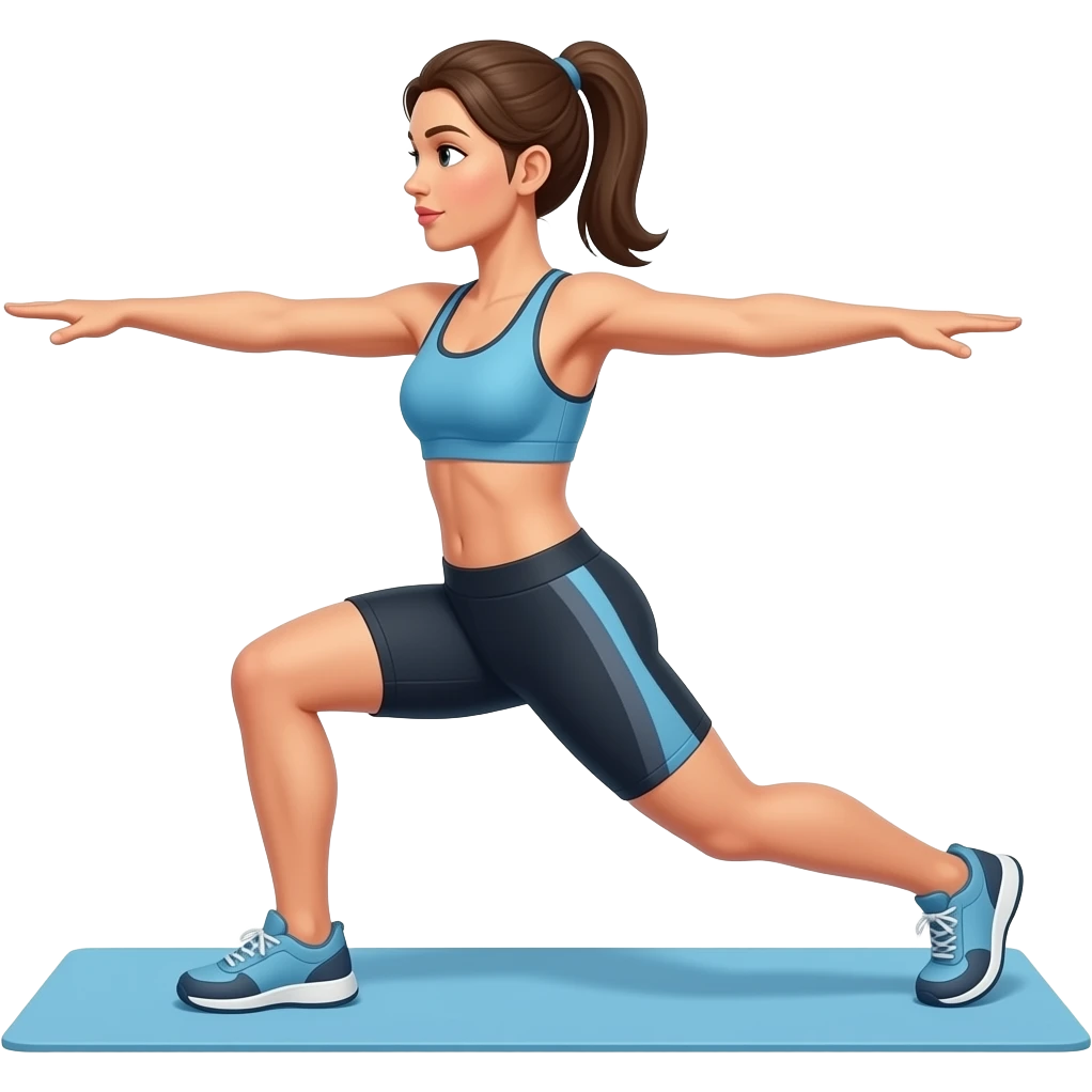 Mujer haciendo ejercicio con FIOS emoji