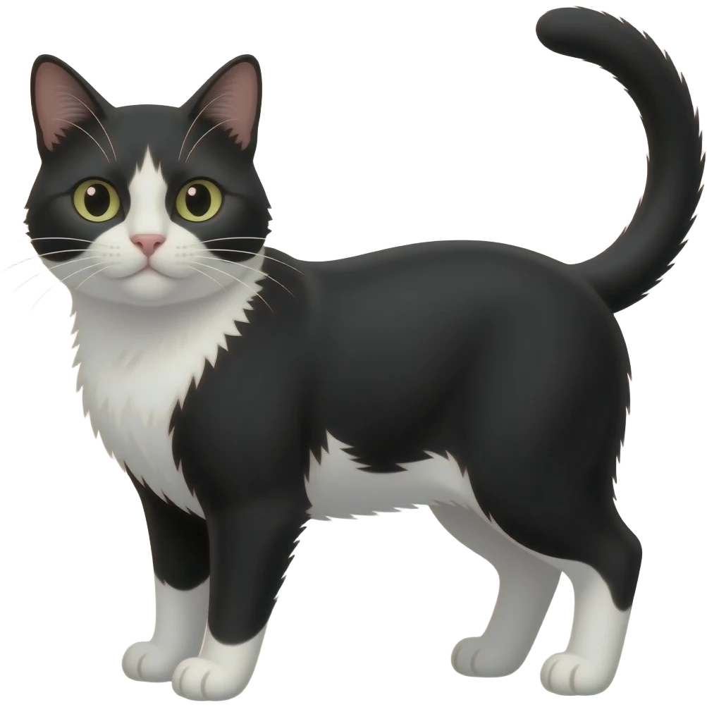 Gato blanco y negro emoji