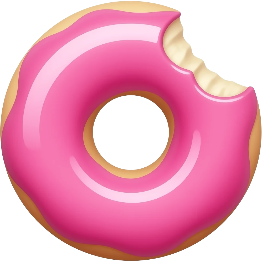 Pink donat half bite emoji