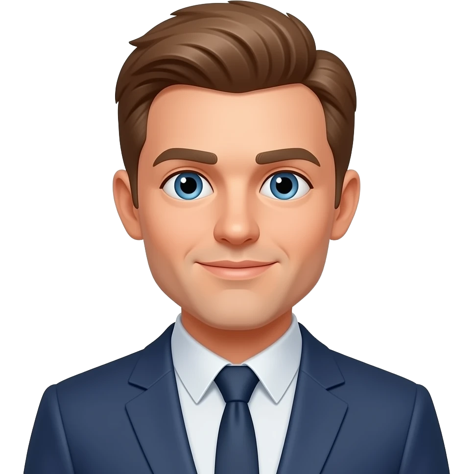 a 35years old male working in the office white skin light brown hair emoji