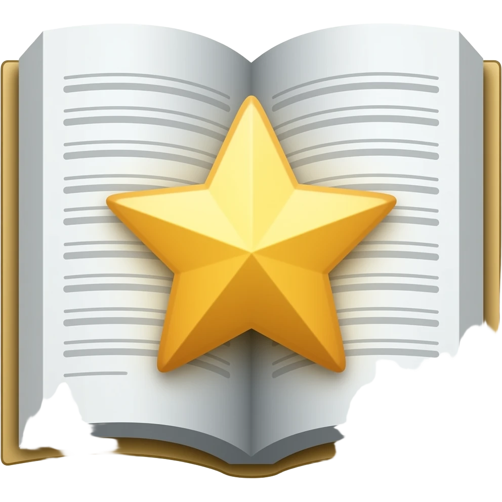 book reivew icon = open book + star(center located) emoji