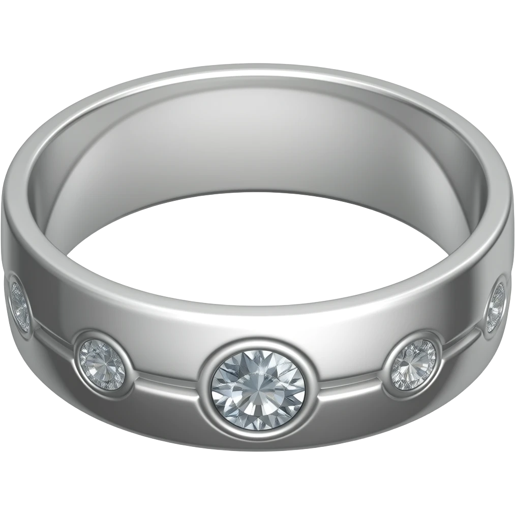 Man wedding ring silver no stone emoji