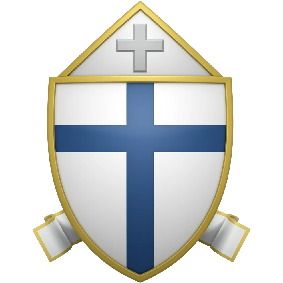 Bishop's emblem with a touch of dark blue emoji