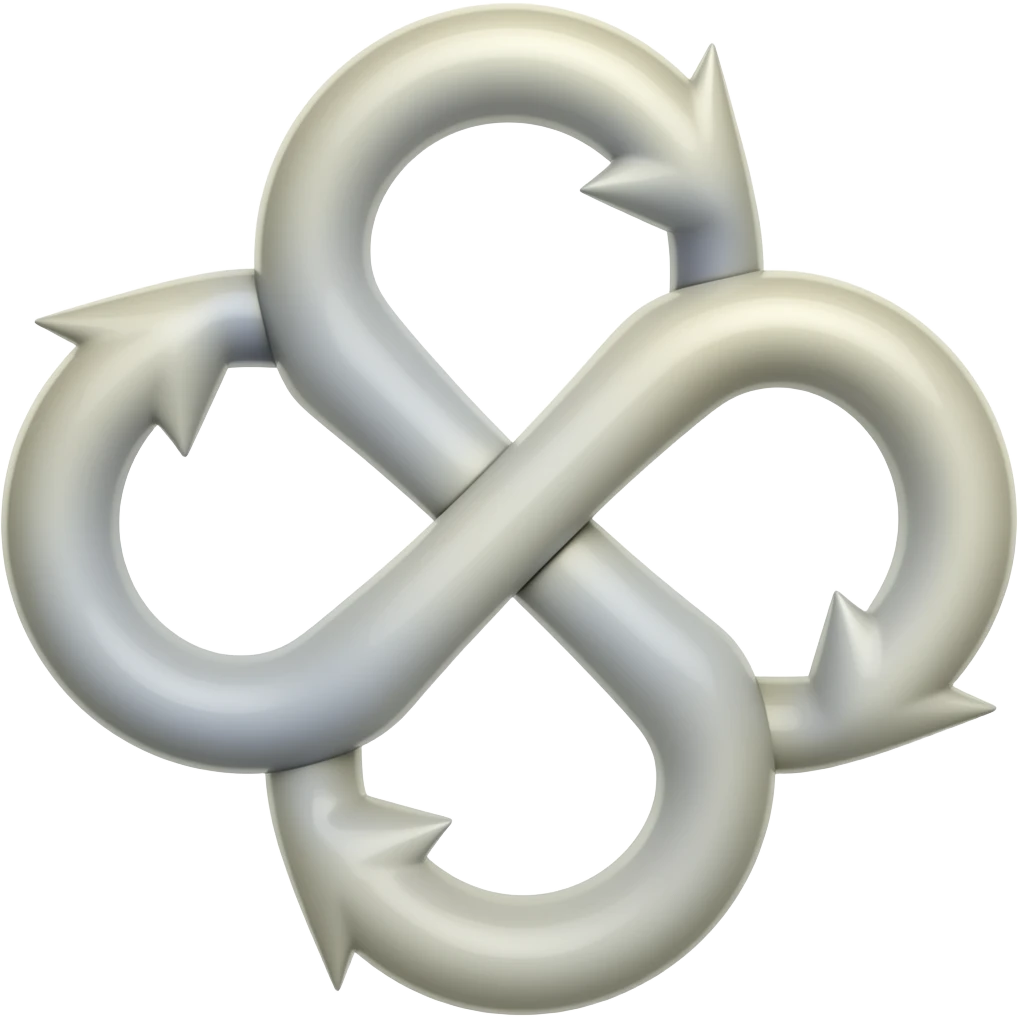 Flechas girando en forma de infinito emoji