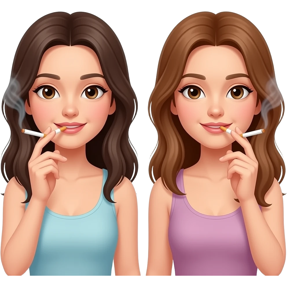 2 girls smoking emoji