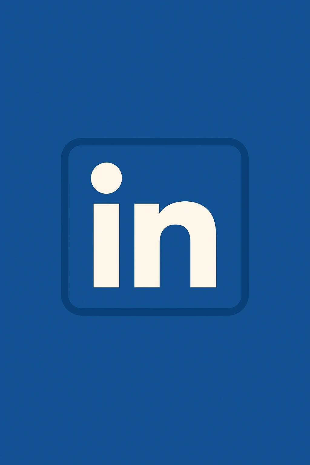 LinkedIn logo, flat design, blue background, white 'in' letters emoji