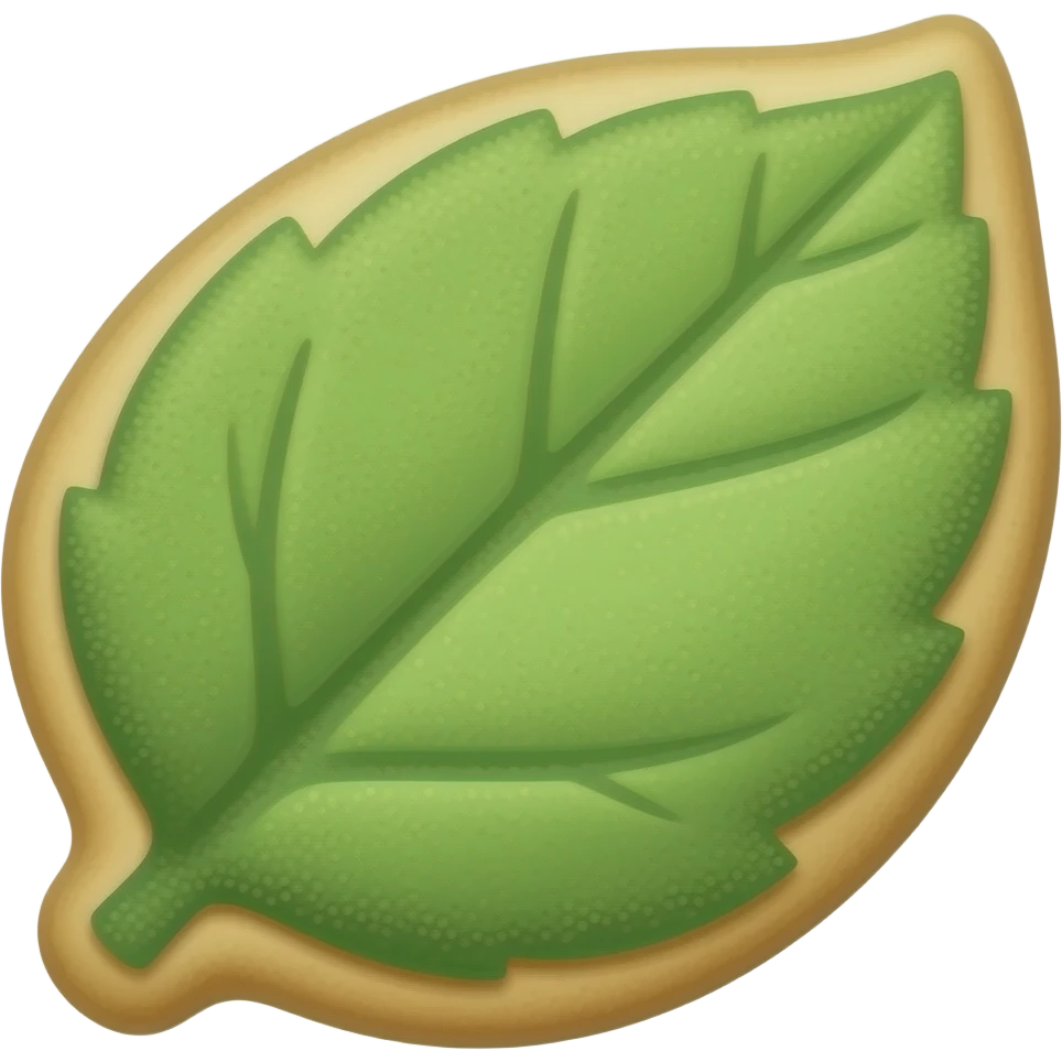 Mint leaf cookie emoji