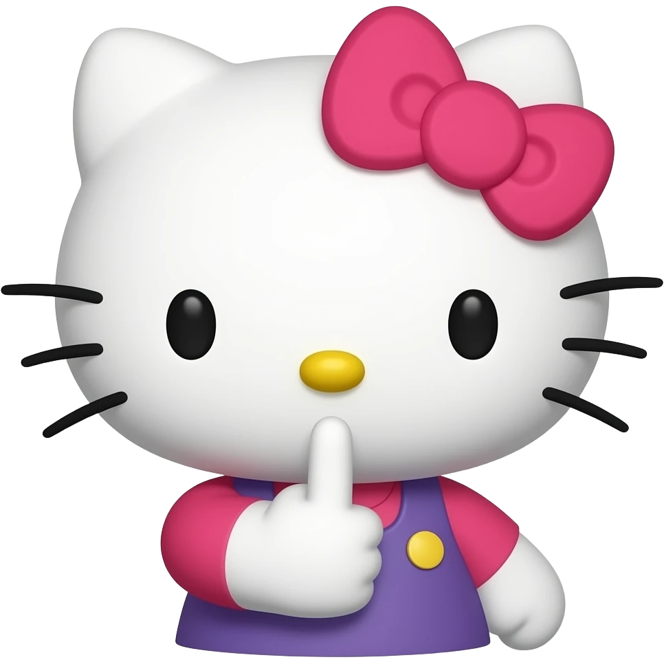 Hello kitty qui fait un doigt d’honneur emoji