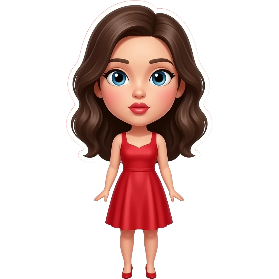 Now add a face with eyes looking side ways and lips kisses emoji