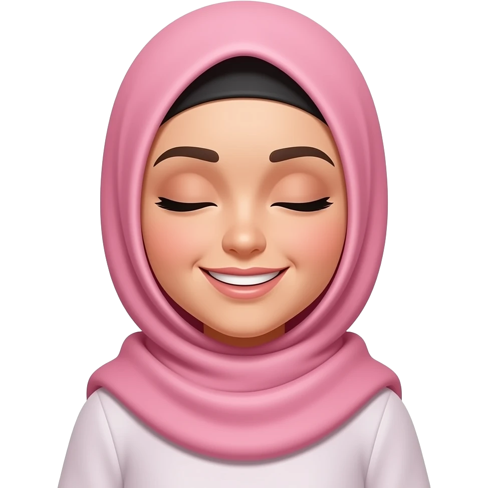 pale pink loving hijabi baddie, pretty, smiling eyes closed emoji