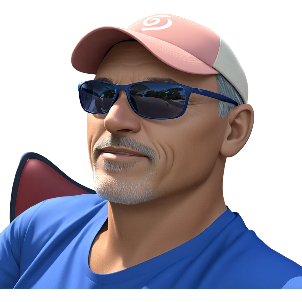 cool guy in blue shirt emoji