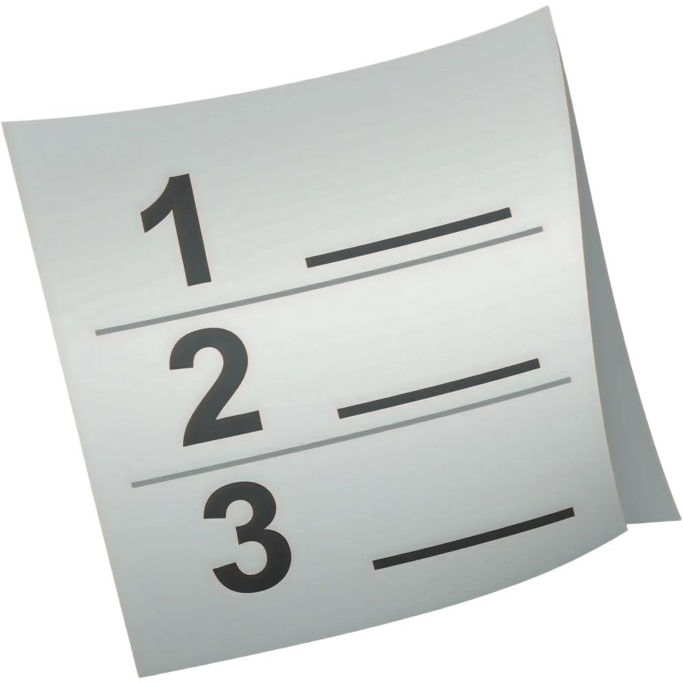 voting paper with 1 2 3 on it emoji