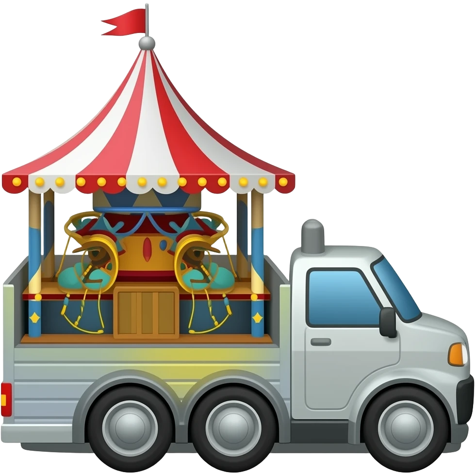 Funfair being towed on the road emoji
