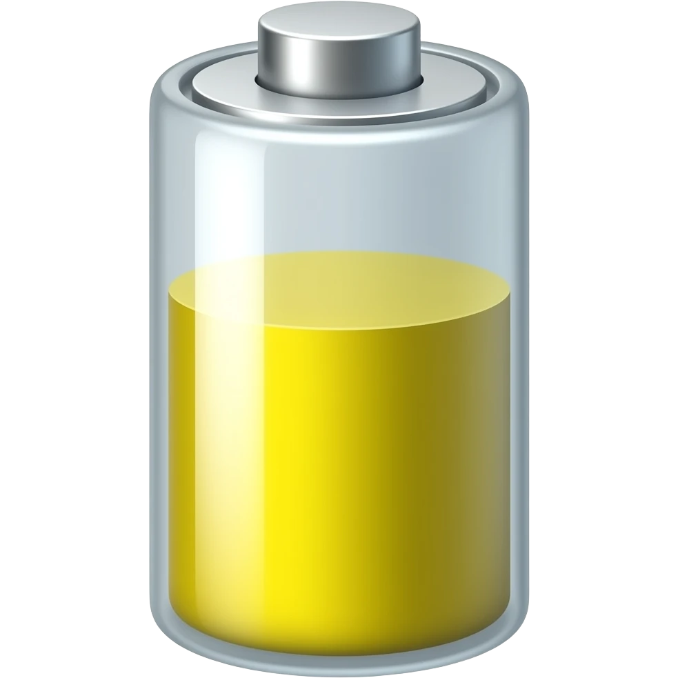 🔋 make the battery half and yellow colour emoji
