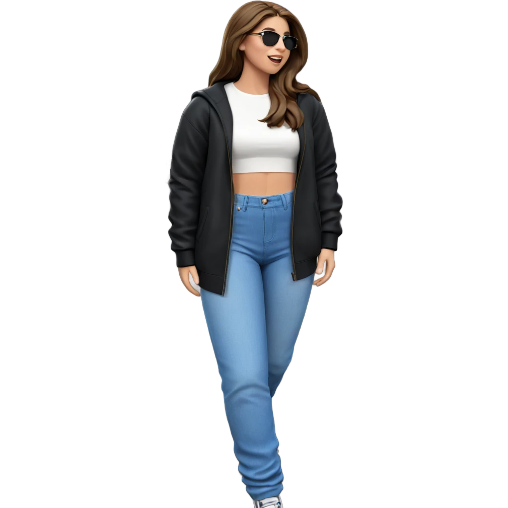 girl with brown hair and car emoji