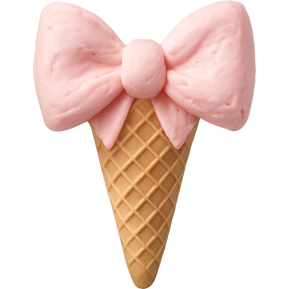 Bow ice cream, remove background emoji