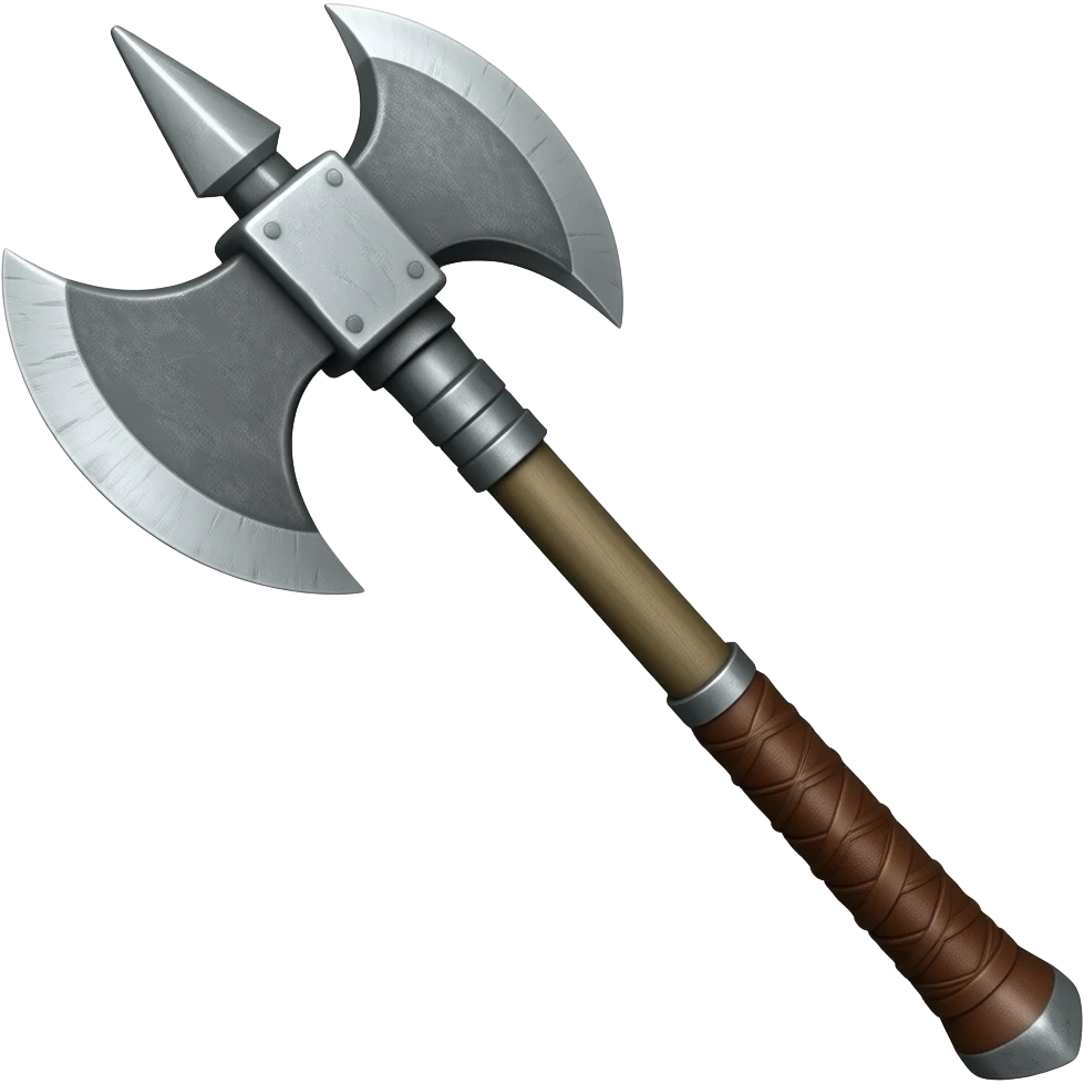 Metal War axe with leather wrap emoji