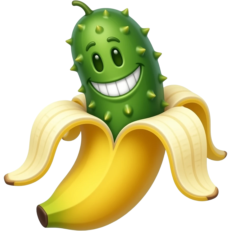 toothy funny prickly cucumber-banana emoji