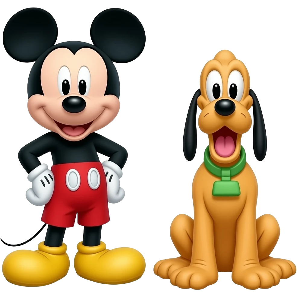 Mickey Mouse Full body and Pluto Disney full body emoji