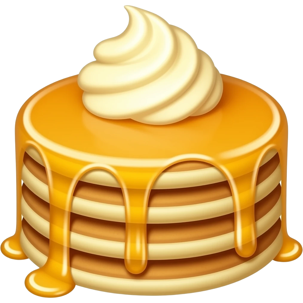 Cake with pancakes and syrup on top emoji