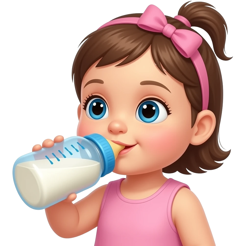 Quiero una niña bebe tomando biberón emoji