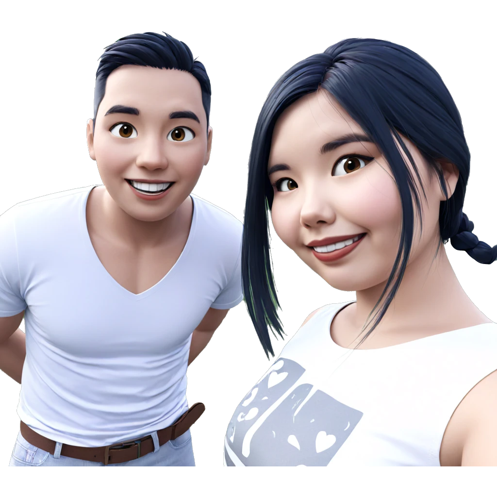 smiling couple outdoors together emoji