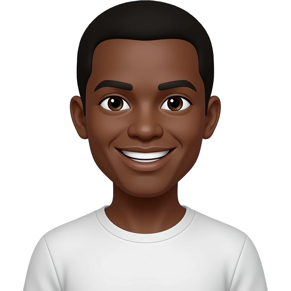 e tenga una cara de color negro y con una sonrisa emoji