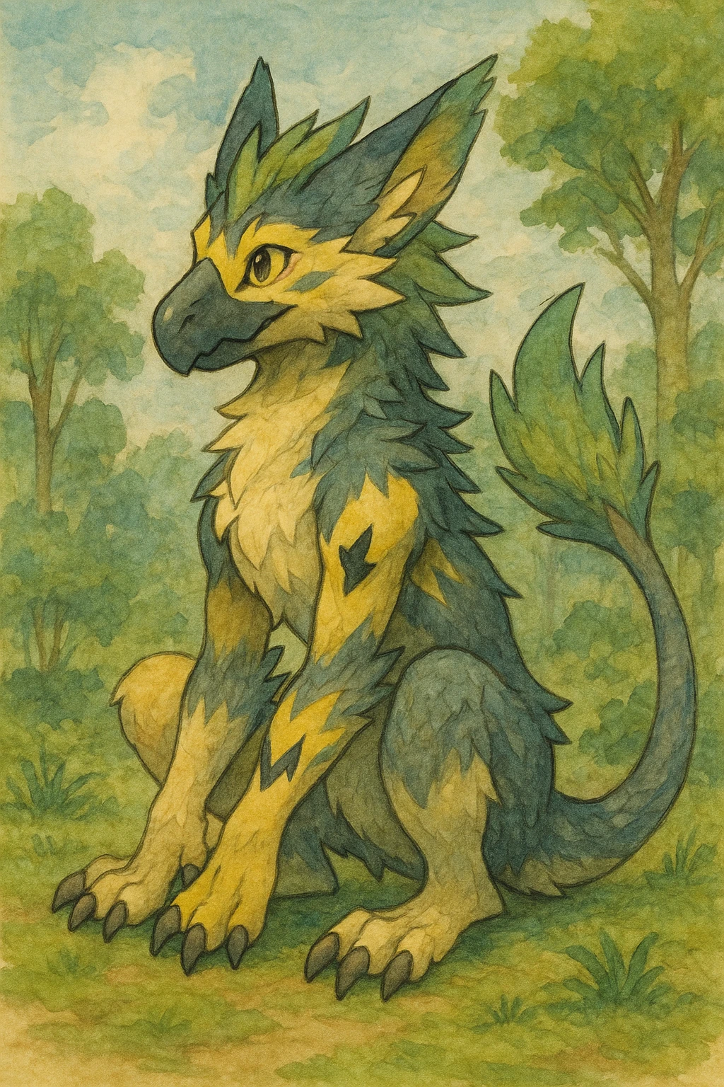 Sergal-Protogen-Fakémon-Digimon-Trico-Zeraora-Vernid-fusion-hybrid-creature emoji