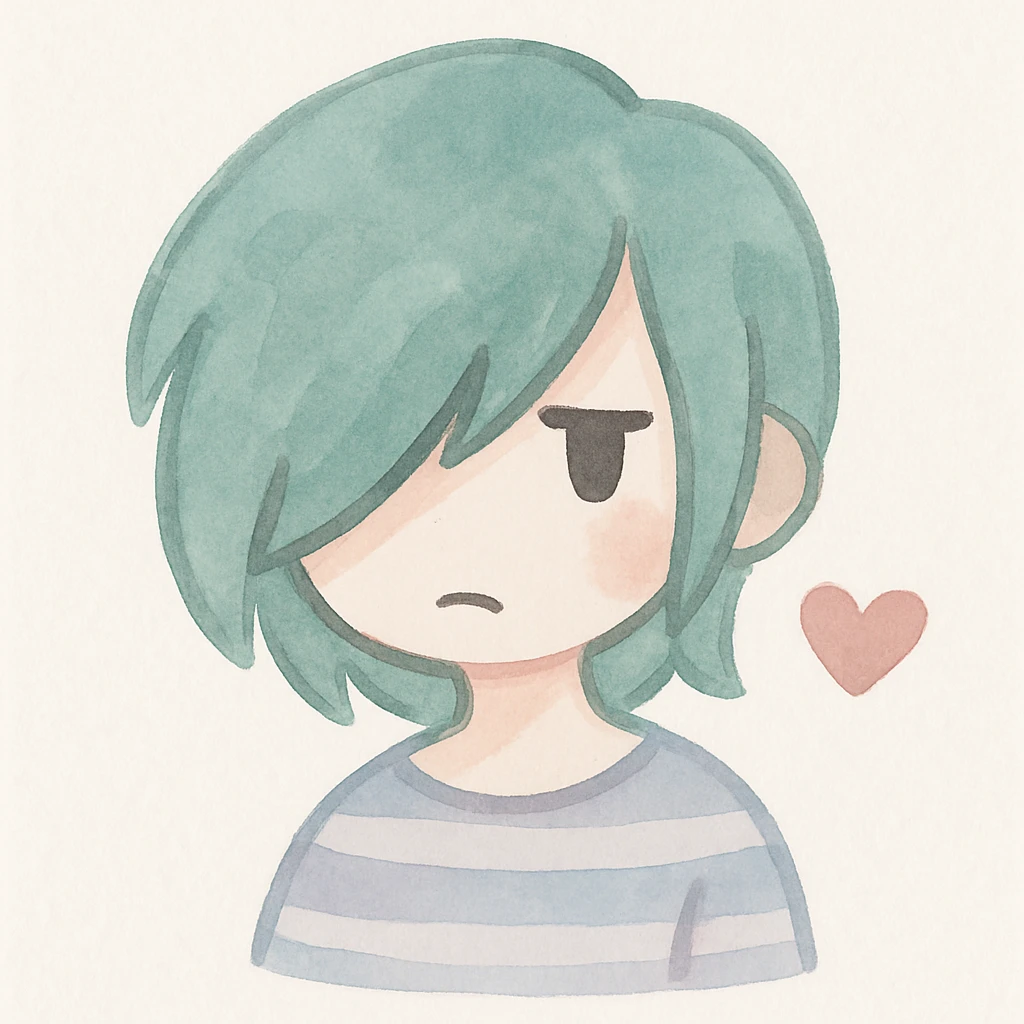 pastel emo profile picture with a heart accent, cute, expressive, minimal emoji