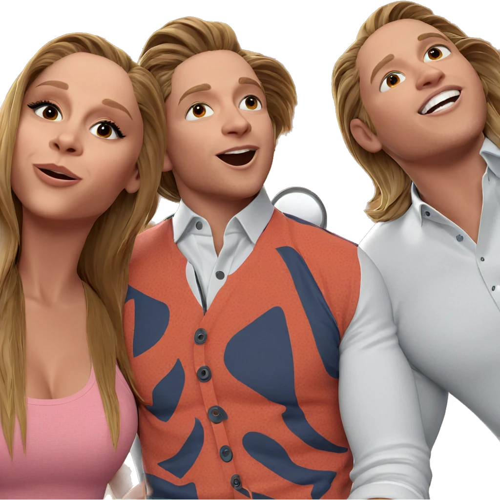 friends with long hair emoji