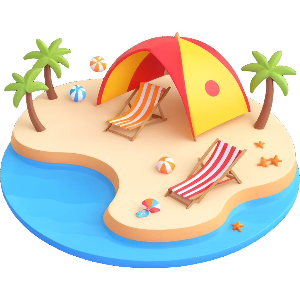 Seating at beach emoji